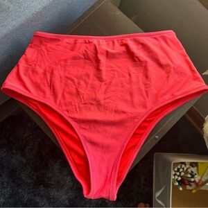 Aerie Coral High Wasted Bikini Bottoms Size Medium